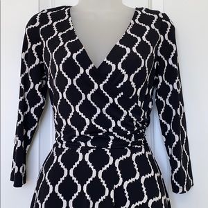 Maggy London Black and White Patterned Dress